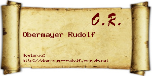 Obermayer Rudolf névjegykártya